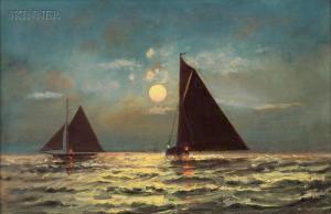 Charles S. Dorion moonlight Spain oil painting art